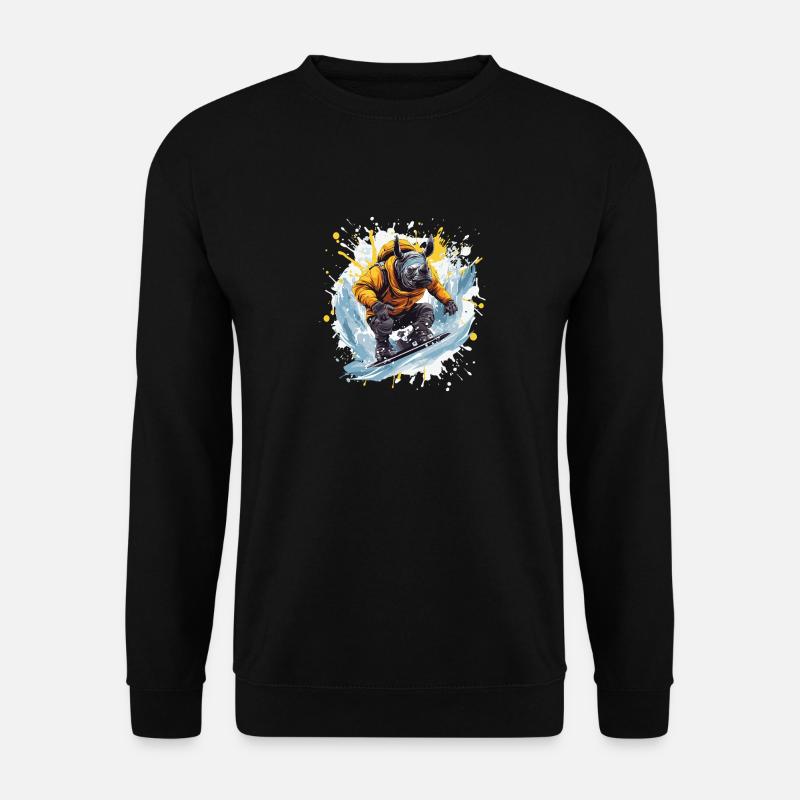 Nashorn Snowboard - Unisex Pullover - Schwarz