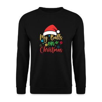 Jeu de Bingo Mes Boules Sur Bingo de Noël - Sweat-shirt Unisexe - noir - Devant - Alina (178cm) & Michal (187cm)