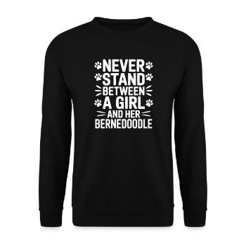 Bernedoodle Saying Girl Bernedoodle Gift - Unisex Sweatshirt - black - Front - Alina (178cm) & Michal (187cm)