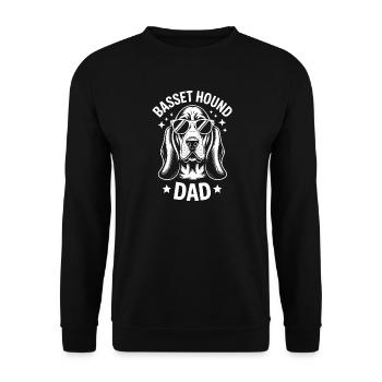 Basset Hound Saying Dad Fun Basset Hound Gift - Unisex Sweatshirt - black - Front - Alina (178cm) & Michal (187cm)