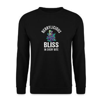 Blueberry Lustige Obst  Frucht Blaubeere Vintage - Unisex Pullover - Schwarz - Vorne - Alina (178cm) & Michal (187cm)