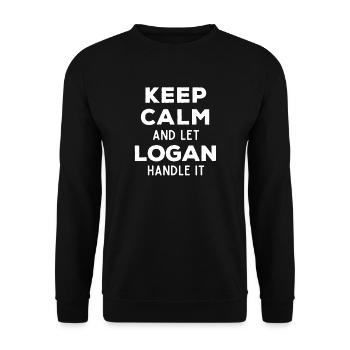 Restez calme Laissez Logan s’arranger en disant drôle - Sweat-shirt Unisexe - noir - Devant - Alina (178cm) & Michal (187cm)
