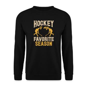 Hockey Eishockey Eishockeyspieler Geschenk - Unisex Sweatshirt - black - Front - Alina (178cm) & Michal (187cm)