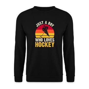 Hockey Eishockey Eishockeyspieler Geschenk - Unisex Sweatshirt - black - Front - Alina (178cm) & Michal (187cm)