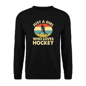 Hockey Eishockey Eishockeyspieler Geschenk - Unisex Sweatshirt - black - Front - Alina (178cm) & Michal (187cm)