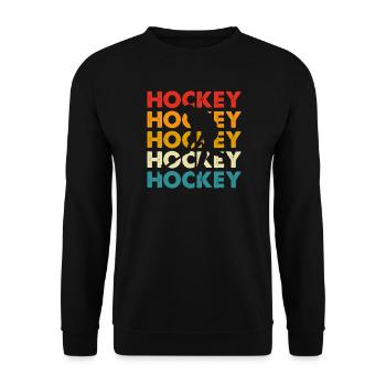 Hockey Eishockey Eishockeyspieler Geschenk - Unisex Sweatshirt - black - Front - Alina (178cm) & Michal (187cm)