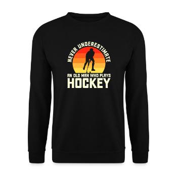 Hockey Eishockey Eishockeyspieler Geschenk - Unisex Sweatshirt - black - Front - Alina (178cm) & Michal (187cm)