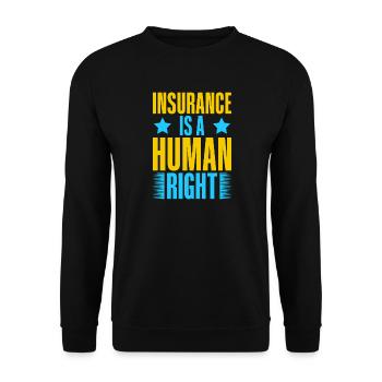 Insurance Agent Human Right Funny Insurance Broker - Unisex Pullover - Schwarz - Vorne - Alina (178cm) & Michal (187cm)