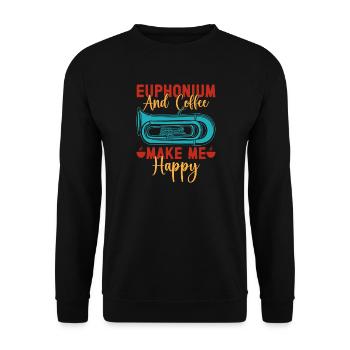 Le café à l’euphonium me rend heureux Marche de baryton - Sweat-shirt Unisexe - noir - Devant - Alina (178cm) & Michal (187cm)