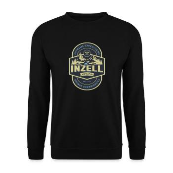 Inzell Chiemgau Mountains – Outdoor Adventure Badge - Unisex Sweatshirt - black - Front - Alina (178cm) & Michal (187cm)