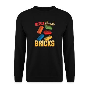 Building Blocks Kids Brick Builder - Unisex Sweatshirt - black - Front - Alina (178cm) & Michal (187cm)