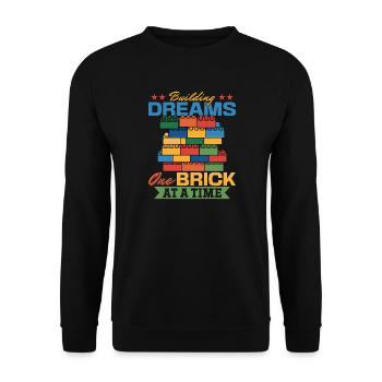 Building Blocks Kids Brick Builder - Unisex Pullover - Schwarz - Vorne - Alina (178cm) & Michal (187cm)