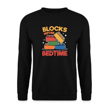Building Blocks Kids Brick Builder - Unisex Sweatshirt - black - Front - Alina (178cm) & Michal (187cm)