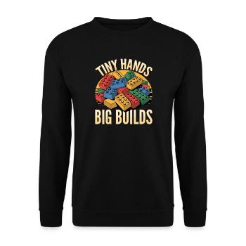 Building Blocks Kids Brick Builder - Unisex Pullover - Schwarz - Vorne - Alina (178cm) & Michal (187cm)