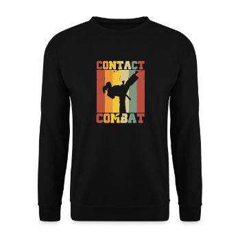 Silhouette d’une femme karaté – Combat Contact - Sweat-shirt Unisexe - noir - Devant - Alina (178cm) & Michal (187cm)