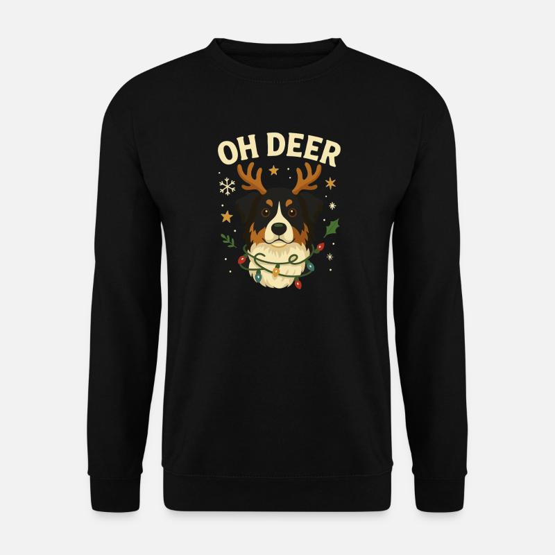 Cute Australian Shepherd Christmas Design - Unisex Sweatshirt - black