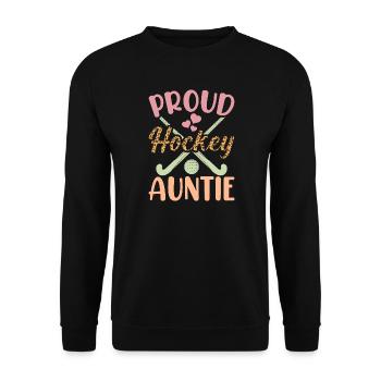 Hockey Eishockey Eishockeyspieler Geschenk - Unisex Sweatshirt - black - Front - Alina (178cm) & Michal (187cm)