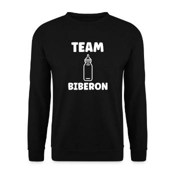 Team Biberon Logo Bébé - Sweat-shirt Unisexe - noir - Devant - Alina (178cm) & Michal (187cm)
