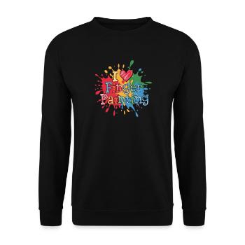 I Love Finger Painting Colorful Creativity Splashes - Unisex Sweatshirt - black - Front - Alina (178cm) & Michal (187cm)