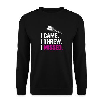 I Came. I Threw. Missed. - Unisex Sweatshirt - black - Front - Alina (178cm) & Michal (187cm)