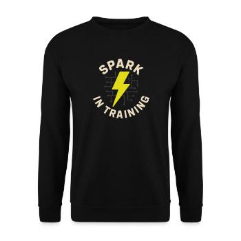 Apprentice electrician, student in the electrical trade - Unisex Sweatshirt - black - Front - Alina (178cm) & Michal (187cm)