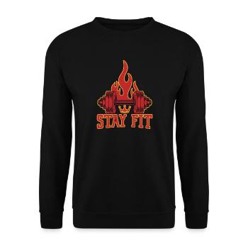 Fitness Motivation Bodybuilder Stay Fit - Unisex Sweatshirt - black - Front - Alina (178cm) & Michal (187cm)