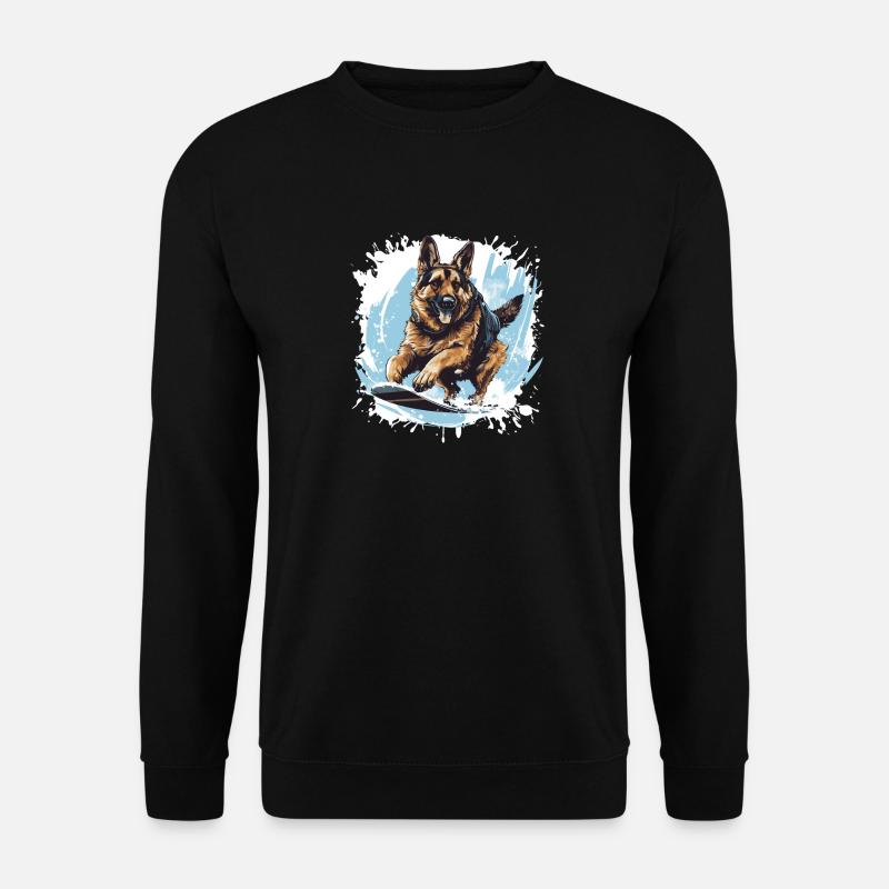 German Shepherd Dog Snowboard - Unisex Sweatshirt - black