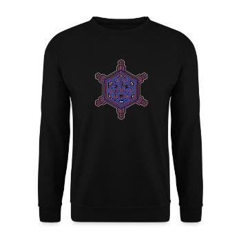 Fractal Evolution Experience Star Hexagon Pattern - Unisex Sweatshirt - black - Front - Alina (178cm) & Michal (187cm)