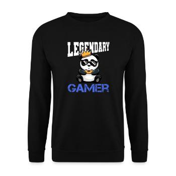 Panda crown and controller - gamen - Unisex Sweatshirt - black - Front - Alina (178cm) & Michal (187cm)