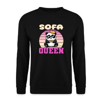 Reine du sofa panda gamen - Sweat-shirt Unisexe - noir - Devant - Alina (178cm) & Michal (187cm)