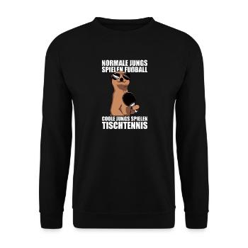 Cool Guys Playing Table Tennis Table Tennis Players - Unisex Sweatshirt - black - Front - Alina (178cm) & Michal (187cm)