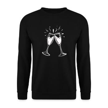 Sekt-Prosecco-Glas - Unisex Sweatshirt - black - Front - Alina (178cm) & Michal (187cm)