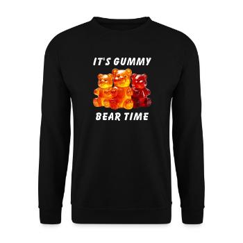 IT'S GUMMY BEAR TIME - Unisex Sweatshirt - black - Front - Alina (178cm) & Michal (187cm)