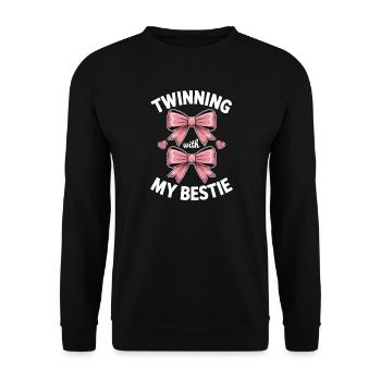 Beste Freundin Spruch Lustige Partnerlook Geschenk - Unisex Pullover - Schwarz - Vorne - Alina (178cm) & Michal (187cm)