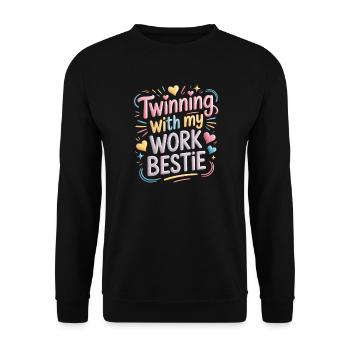 Freundin Beruf Spruch Lustiges Arbeit Job Geschenk - Unisex Pullover - Schwarz - Vorne - Alina (178cm) & Michal (187cm)