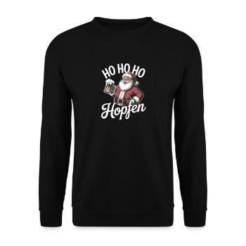 Nikolaus Ho Ho Houblon Bière Drôle Noël - Sweat-shirt Unisexe - noir - Devant - Alina (178cm) & Michal (187cm)