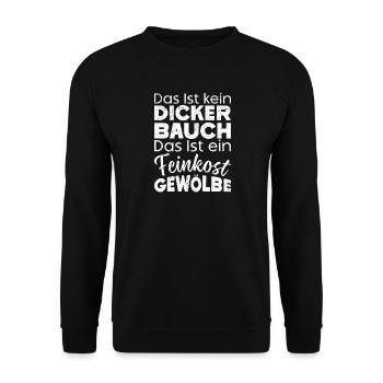 Das Ist Kein Dicker Bauch Das Ist Feinkostgewölbe - Unisex Pullover - Schwarz - Vorne - Alina (178cm) & Michal (187cm)