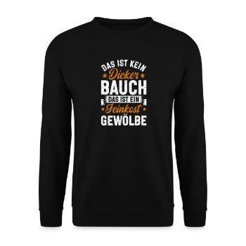 Das Ist Kein Dicker Bauch Das Ist Feinkostgewölbe - Unisex Pullover - Schwarz - Vorne - Alina (178cm) & Michal (187cm)