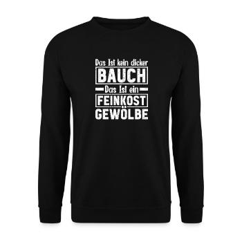 Das Ist Kein Dicker Bauch Das Ist Feinkostgewölbe - Unisex Pullover - Schwarz - Vorne - Alina (178cm) & Michal (187cm)