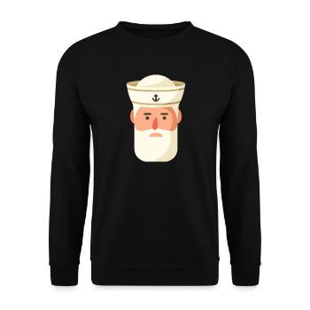 Nautic Design Old Salt Sailor Cartoon - Unisex Sweatshirt - black - Front - Alina (178cm) & Michal (187cm)