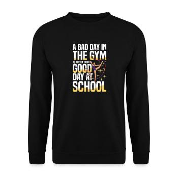  Ein Schlechter Tag Im Fitnessstudio Ist Besser - Unisex Pullover - Schwarz - Vorne - Alina (178cm) & Michal (187cm)