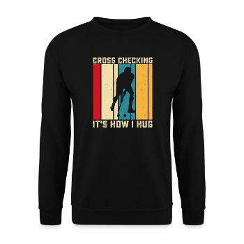 Hockey Eishockey Eishockeyspieler Geschenk - Unisex Sweatshirt - black - Front - Alina (178cm) & Michal (187cm)