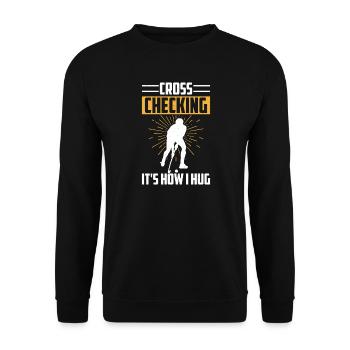 Hockey Eishockey Eishockeyspieler Geschenk - Unisex Sweatshirt - black - Front - Alina (178cm) & Michal (187cm)
