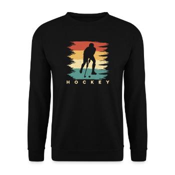 Hockey Eishockey Eishockeyspieler Geschenk - Unisex Sweatshirt - black - Front - Alina (178cm) & Michal (187cm)