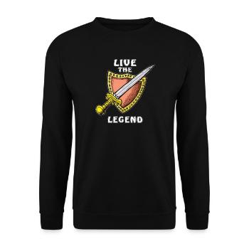 MEDIEVAL SWORD LIVE THE LEGEND - Unisex Sweatshirt - black - Front - Alina (178cm) & Michal (187cm)