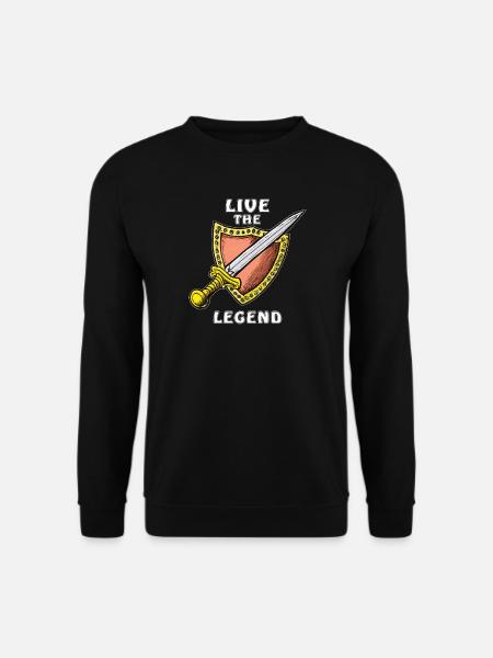 MEDIEVAL SWORD LIVE THE LEGEND - Unisex Sweatshirt - black
