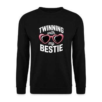 Best Friend Saying Funny Partner Look Gift - Unisex Sweatshirt - black - Front - Alina (178cm) & Michal (187cm)