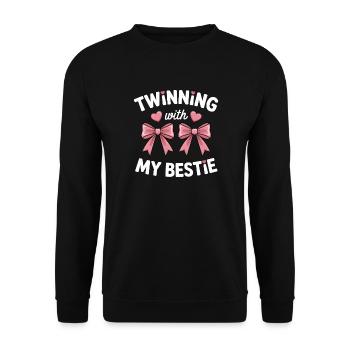 Best Friend Saying Funny Partner Look Gift - Unisex Sweatshirt - black - Front - Alina (178cm) & Michal (187cm)