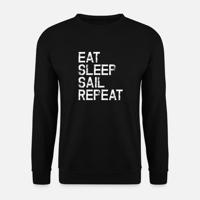 Nautic Design Eat Sleep Sail Repeat - Unisex Pullover - Schwarz