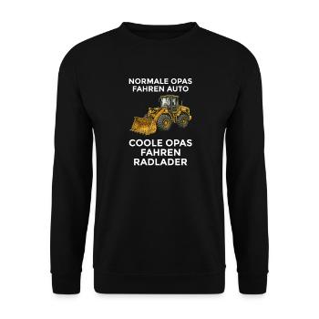 Cool Grandpas Drive Wheel Loader - Cadeau de grand-père amusant - Sweat-shirt Unisexe - noir - Devant - Alina (178cm) & Michal (187cm)